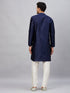 Men's Navy Blue Woven Kurta With Pant Set